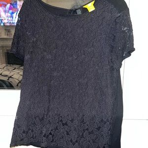JOE FRESH LACE DETAIL TOP